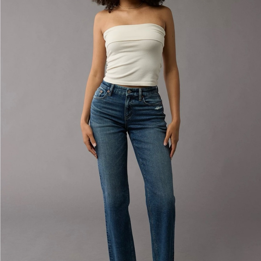 AE Stretch Curvy High-Waisted Straight Jean